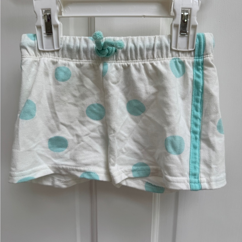 NWOT Okie Dokie 3T Girls White and Blue Polka Dot Soft Shorts